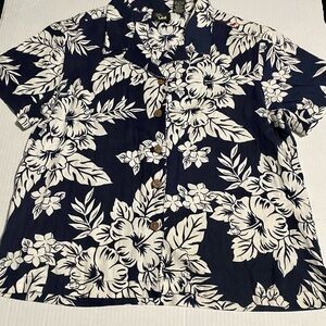 Lee Blue and White Casual Button Down Shirt